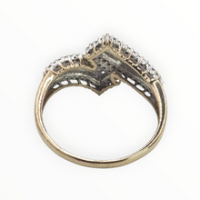 Load image into Gallery viewer, 2936 Vintage 9ct Gold Natural Sparkling Diamonds Bypass Ring