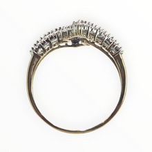 Load image into Gallery viewer, 2936 Vintage 9ct Gold Natural Sparkling Diamonds Bypass Ring