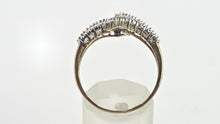 Load image into Gallery viewer, 2936 Vintage 9ct Gold Natural Sparkling Diamonds Bypass Ring