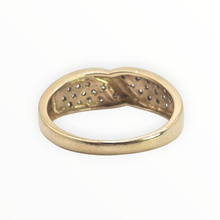 Load image into Gallery viewer, 2834: Vintage 9ct Gold Sparking Natural Diamonds Dress Ring