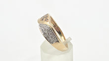 Load image into Gallery viewer, 2834: Vintage 9ct Gold Sparking Natural Diamonds Dress Ring