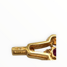 Load image into Gallery viewer, 2935 Vintage 18ct Gold Ruby Sparkling Natural Diamonds Pendant