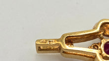 Load image into Gallery viewer, 2935 Vintage 18ct Gold Ruby Sparkling Natural Diamonds Pendant