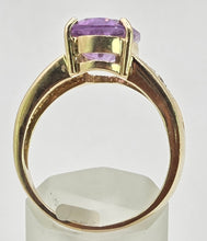 Load image into Gallery viewer, 2633 Vintage: 9ct Gold Lilac Amethyst Glacier Topaz Openwork Cocktail Ring