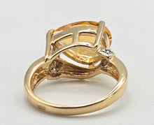 Load image into Gallery viewer, 2729: Vintage Pear Cut Yellow Citrine Glacier Topaz Cocktail Ring