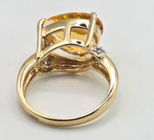 Load image into Gallery viewer, 2729: Vintage Pear Cut Yellow Citrine Glacier Topaz Cocktail Ring