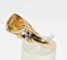 Load image into Gallery viewer, 2729: Vintage Pear Cut Yellow Citrine Glacier Topaz Cocktail Ring