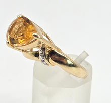Load image into Gallery viewer, 2729: Vintage Pear Cut Yellow Citrine Glacier Topaz Cocktail Ring