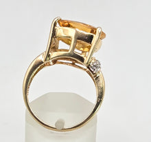 Load image into Gallery viewer, 2729: Vintage Pear Cut Yellow Citrine Glacier Topaz Cocktail Ring