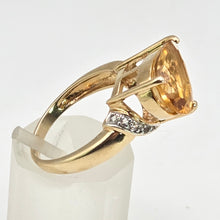 Load image into Gallery viewer, 2729: Vintage Pear Cut Yellow Citrine Glacier Topaz Cocktail Ring