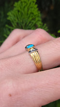 Load image into Gallery viewer, 1204: Vintage: 18ct Gold Turquoise Diamonds Dress Ring