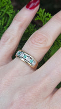 Load image into Gallery viewer, 2769: Vintage 9ct Gold Emeralds Natural Diamonds Ring