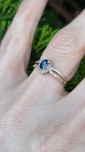 Load image into Gallery viewer, 2745: Vintage 9ct Gold Blue Sapphire Diamonds Openwork Ring