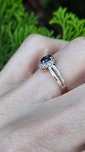Load image into Gallery viewer, 2745: Vintage 9ct Gold Blue Sapphire Diamonds Openwork Ring