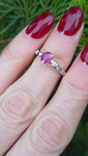 Load image into Gallery viewer, 6034 Vintage: Platinum Ruby & Brilliant Cut Diamonds Ring- Petite & Gorgeous