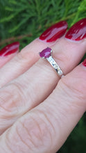 Load image into Gallery viewer, 6034 Vintage: Platinum Ruby & Brilliant Cut Diamonds Ring- Petite & Gorgeous