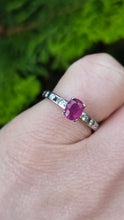 Load image into Gallery viewer, 6034 Vintage: Platinum Ruby & Brilliant Cut Diamonds Ring- Petite & Gorgeous