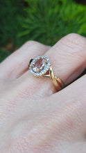 Load image into Gallery viewer, 2720: Vintage 9ct Gold Pink Morganite 22 Natural Sparkling Diamonds Dress Ring