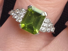 Load image into Gallery viewer, 1499: Vintage: 18ct White Gold Blood Ruby Diamonds Dress Ring- exquisite