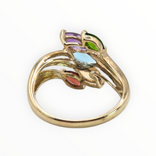 Load image into Gallery viewer, 2652: Vintage 9ct Gold Multi-Gem Abstract Dress Ring