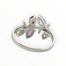 Load image into Gallery viewer, 2655: Vintage 9ct white Gold Abstract Multi-Gem Dress Ring