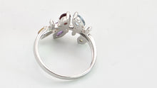 Load image into Gallery viewer, 2655: Vintage 9ct white Gold Abstract Multi-Gem Dress Ring