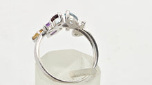 Load image into Gallery viewer, 2655: Vintage 9ct white Gold Abstract Multi-Gem Dress Ring
