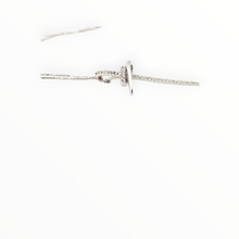 Load image into Gallery viewer, 2656: Vintage 9ct White Gold Necklace (40cm) & Diamonds Cross Pendant