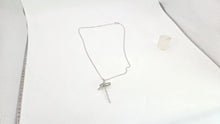 Load image into Gallery viewer, 2656: Vintage 9ct White Gold Necklace (40cm) & Diamonds Cross Pendant