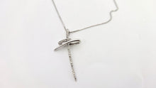 Load image into Gallery viewer, 2656: Vintage 9ct White Gold Necklace (40cm) & Diamonds Cross Pendant