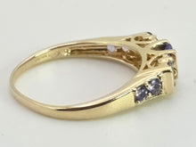 Load image into Gallery viewer, 2766: Vintage 9ct Gold Violet Blue Tanzanites Stacker/Half Eternity Ring