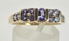 Load image into Gallery viewer, 2766: Vintage 9ct Gold Violet Blue Tanzanites Stacker/Half Eternity Ring
