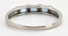 Load image into Gallery viewer, 2768: Vintage 9ct White Gold Swiss Blue Topaz 8 Natural Diamonds Half-Eternity/Stacker Ring