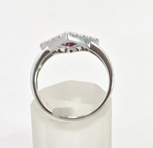 Load image into Gallery viewer, 2947: Vintage 18ct White Gold Art Deco Style Rubies & Diamonds Ring