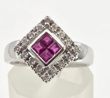 Load image into Gallery viewer, 2947: Vintage 18ct White Gold Art Deco Style Rubies & Diamonds Ring