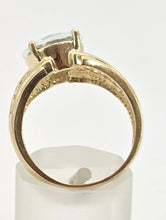 Load image into Gallery viewer, 2948: Vintage 14ct Gold Large Pale Blue Aquamarine (3.67ct) Openwork Cocktail Ring