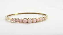 Load image into Gallery viewer, 2958: Vintage: 9ct Gold Eleven Pink Opals Bangle