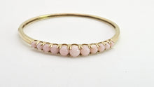 Load image into Gallery viewer, 2958: Vintage: 9ct Gold Eleven Pink Opals Bangle