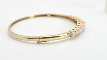 Load image into Gallery viewer, 2958: Vintage: 9ct Gold Eleven Pink Opals Bangle
