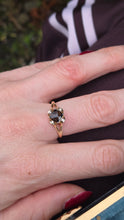 Load image into Gallery viewer, 2721: 14ct Gold Cognac Quartz Natural Chocolate Diamonds Ring