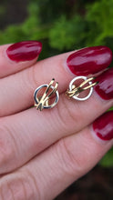 Load image into Gallery viewer, 2722: Vintage 9ct Mixed Gold Stud Earrings- Yellow & White Gold