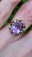 Load image into Gallery viewer, 1170: Vintage: 9ct Gold Lilac Amethyst Solitaire Ring