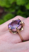Load image into Gallery viewer, 1170: Vintage: 9ct Gold Lilac Amethyst Solitaire Ring