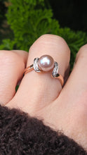 Load image into Gallery viewer, 2833: Vintage 9ct Rose Gold Pink Pear 10 Diamonds Ring