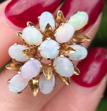 Load image into Gallery viewer, 2829 Vintage 18ct Gold White Opals Domed Cluster Statement Ring