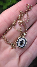 Load image into Gallery viewer, 2750: Vintage: 9ct Gold Necklace Sapphire Diamonds Art Deco Style Pendant