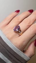 Load image into Gallery viewer, 2633 Vintage: 9ct Gold Lilac Amethyst Glacier Topaz Openwork Cocktail Ring