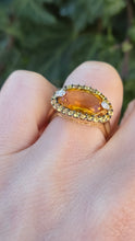 Load image into Gallery viewer, 2635- 9ct Gold Citrine, Yellow Sapphires Diamonds Cocktail Ring