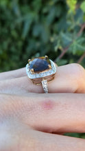 Load image into Gallery viewer, 2632; Vintage 9ct Gold Cushion Cut Smokey Quartz Diamonds Cocktail Ring
