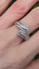 Load image into Gallery viewer, 2936 Vintage 9ct Gold Natural Sparkling Diamonds Bypass Ring